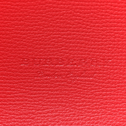 Burberry Grainy Calfskin Haymarket Check Medium Reversible Tote Coral Red 9 of 16