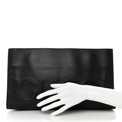 Gucci Calfskin Embossed XL Clutch Black 2 of 14