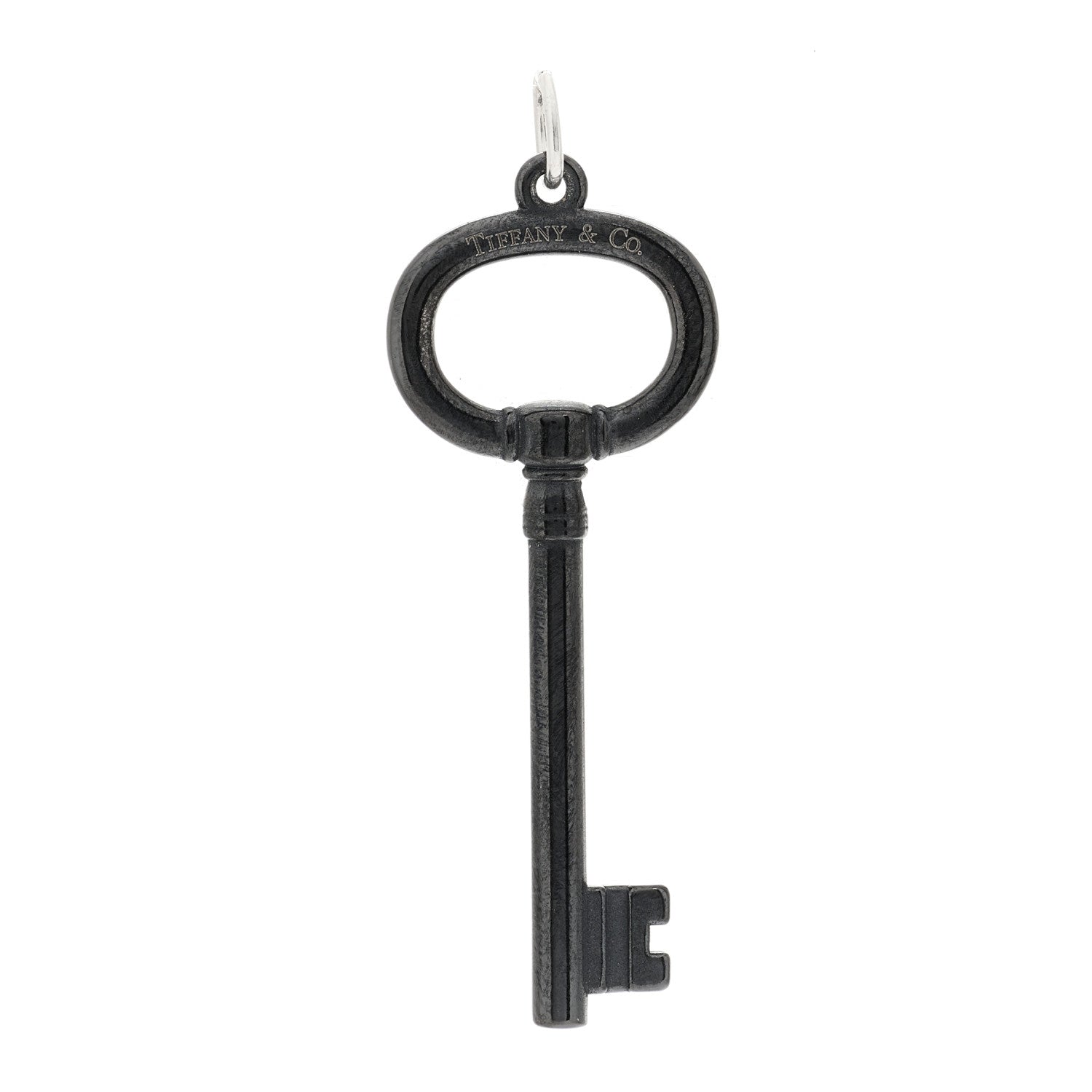 Tiffany Black Titanium Oval Key Pendant 1 of 4