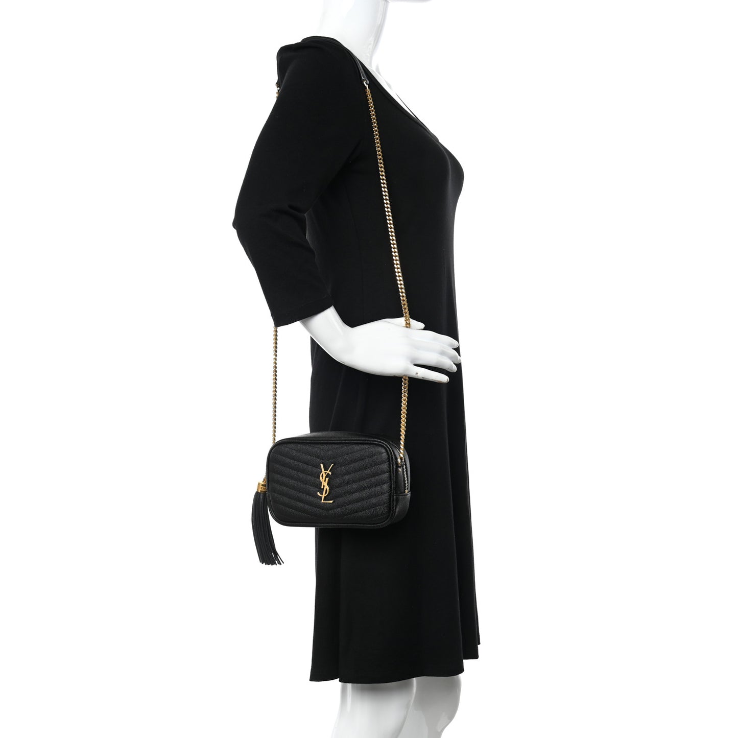 Grain De Poudre Matelasse Monogram Mini Lou Camera Bag Black