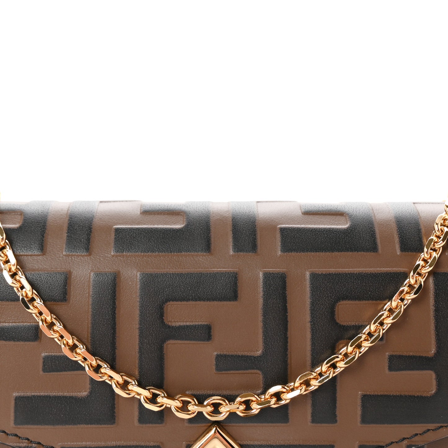 Vitello Soft FF Diamonds Continental Envelope Wallet On Chain Maya Black