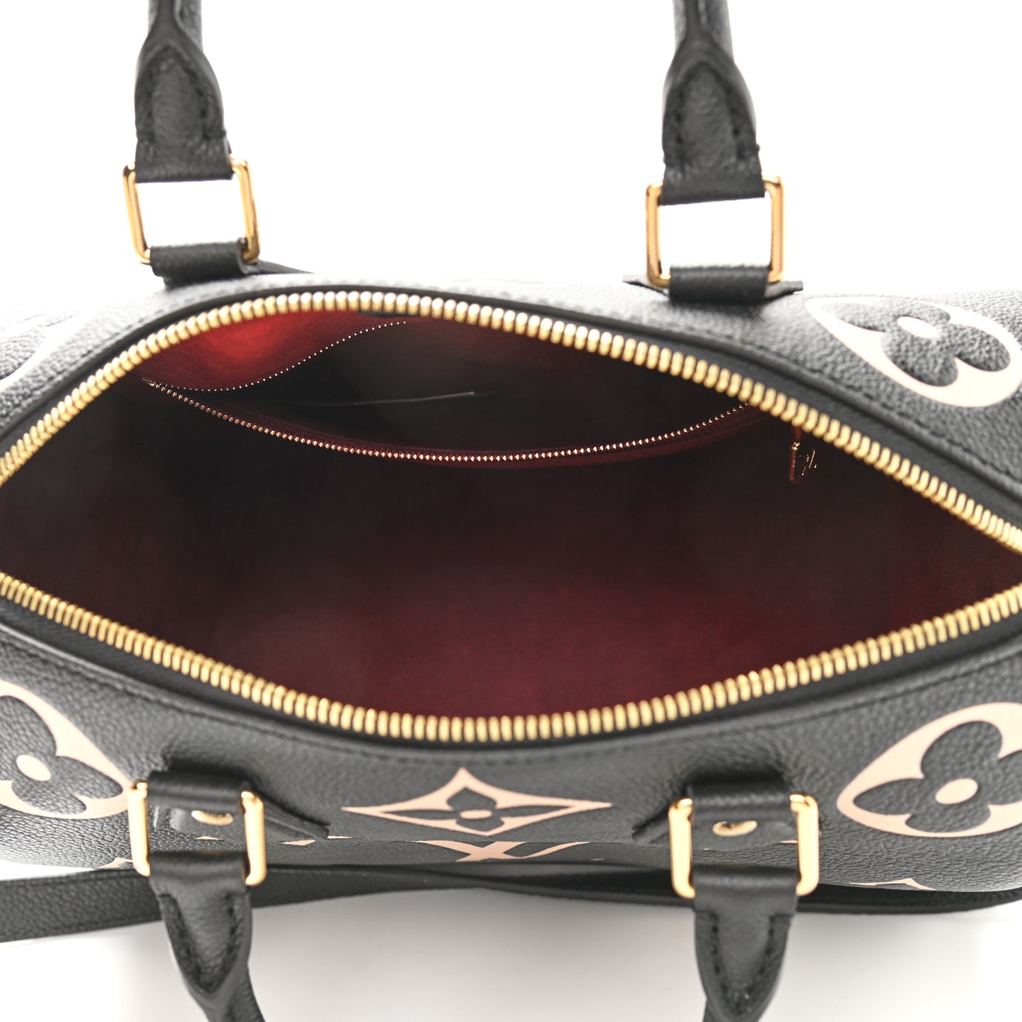 Empreinte Monogram Giant Speedy Bandouliere 25 Black Beige