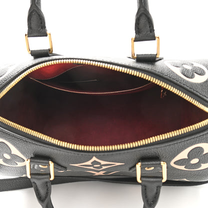 Louis Vuitton Empreinte Monogram Giant Speedy Bandouliere 25 Black Beige 7 of 10