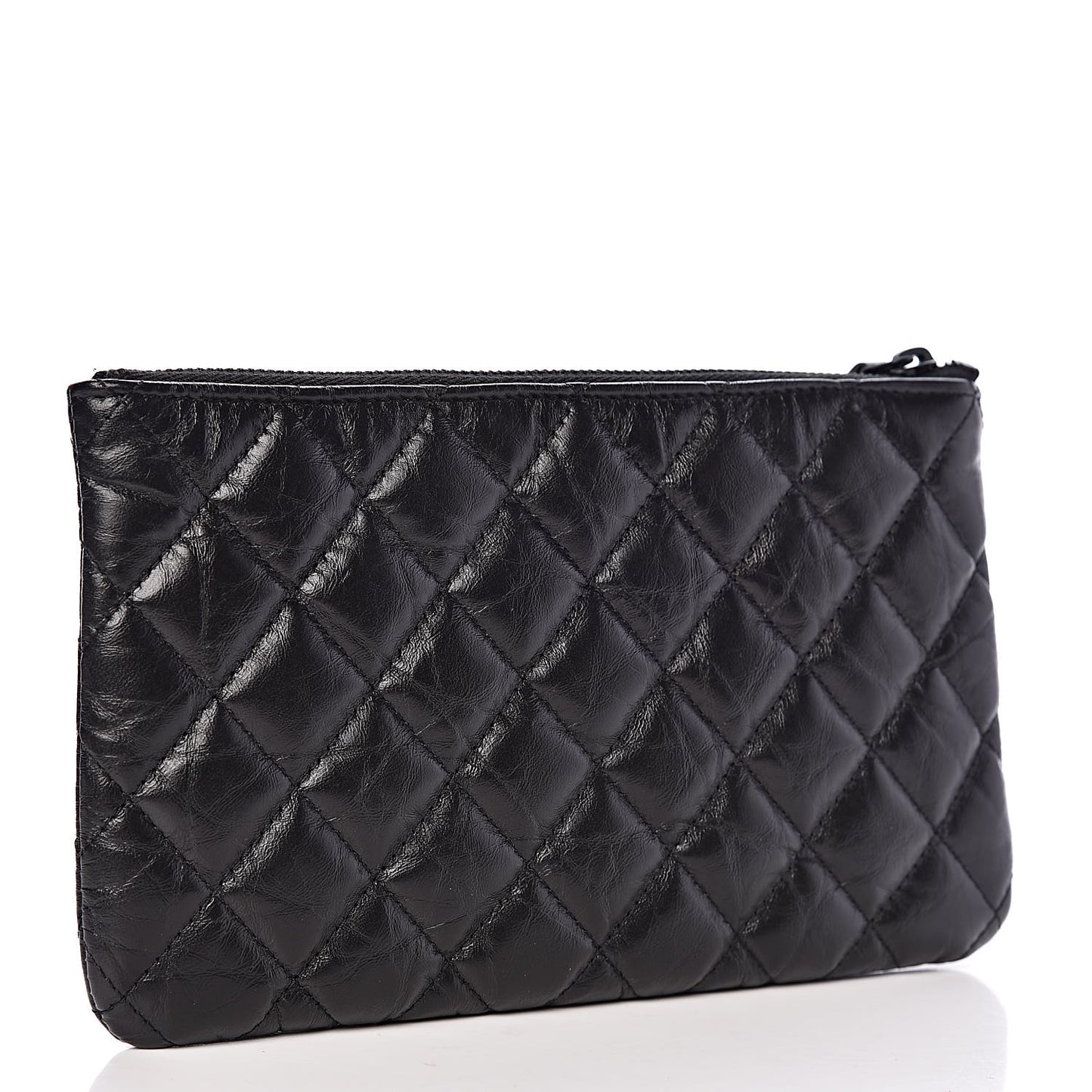 Aged Calfskin Quilted Medium Reissue Cosmetic Case So Black
