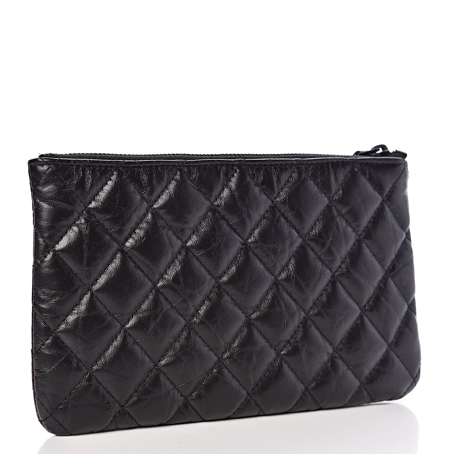 Chanel Aged Calfskin Quilted Medium Reissue Cosmetic Case So Black 3 of 8