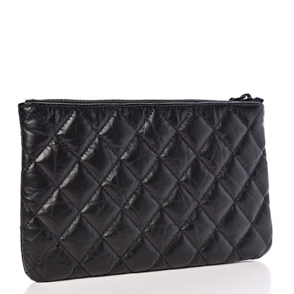 Chanel Aged Calfskin Quilted Medium Reissue Cosmetic Case So Black 3 of 8