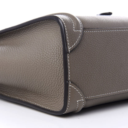 Celine Drummed Calfskin Nano Luggage Souris 5 of 8