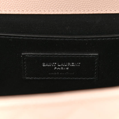 Saint Laurent Grain De Poudre Textured Mixed Matelasse Medium Triquilt Monogram Satchel Marble Pink 6 of 12