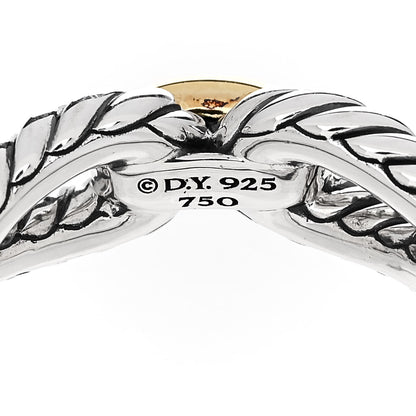 David Yurman Sterling Silver 18K Yellow Gold Cable Loop Ring 56 7.5 4 of 4