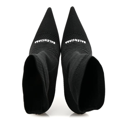 Balenciaga Textured Recycled Knit Logo Extreme Pointed Toe Knife 2.0 Booties 36 Black 2 of 8