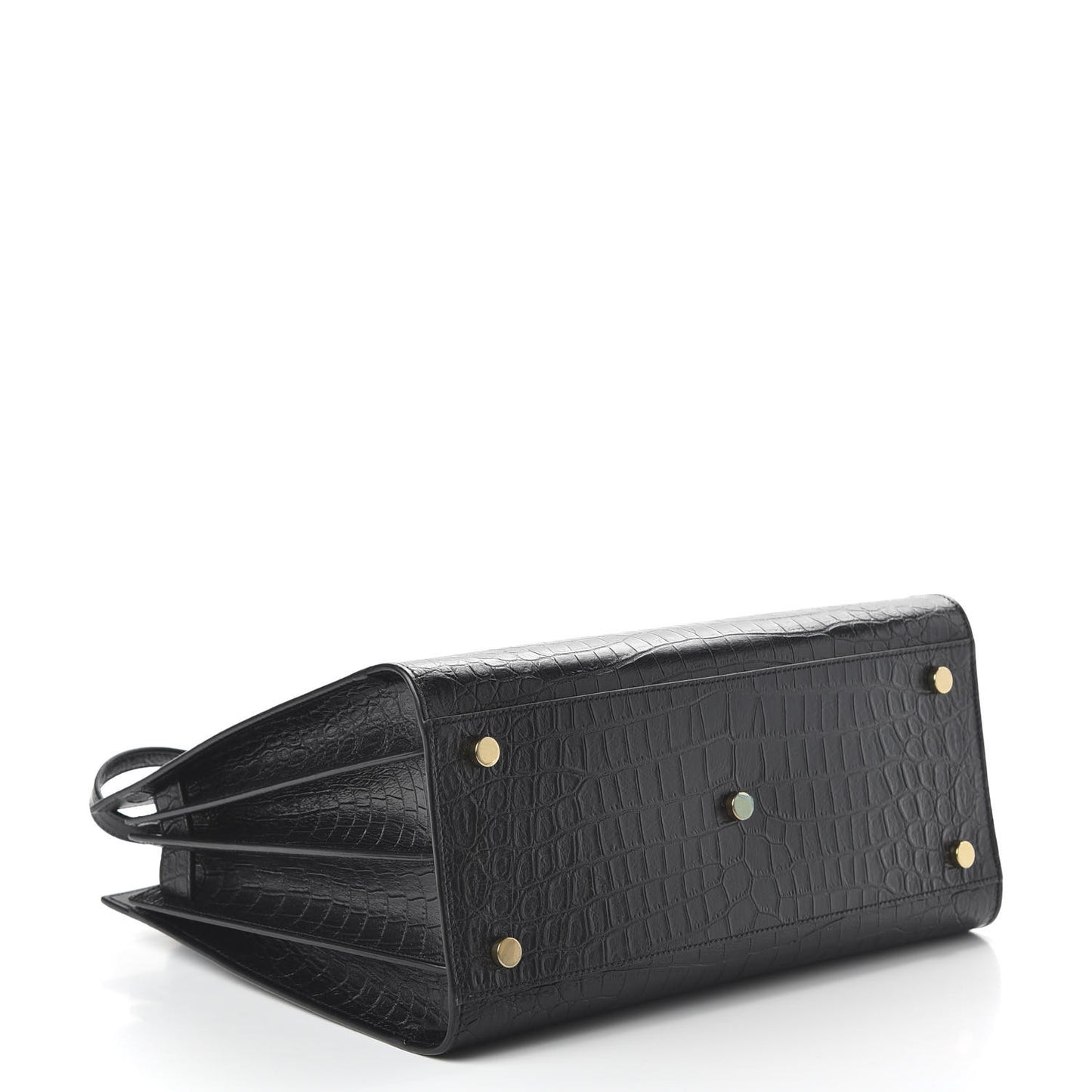 Calfskin Crocodile Embossed Small Sac de Jour Black