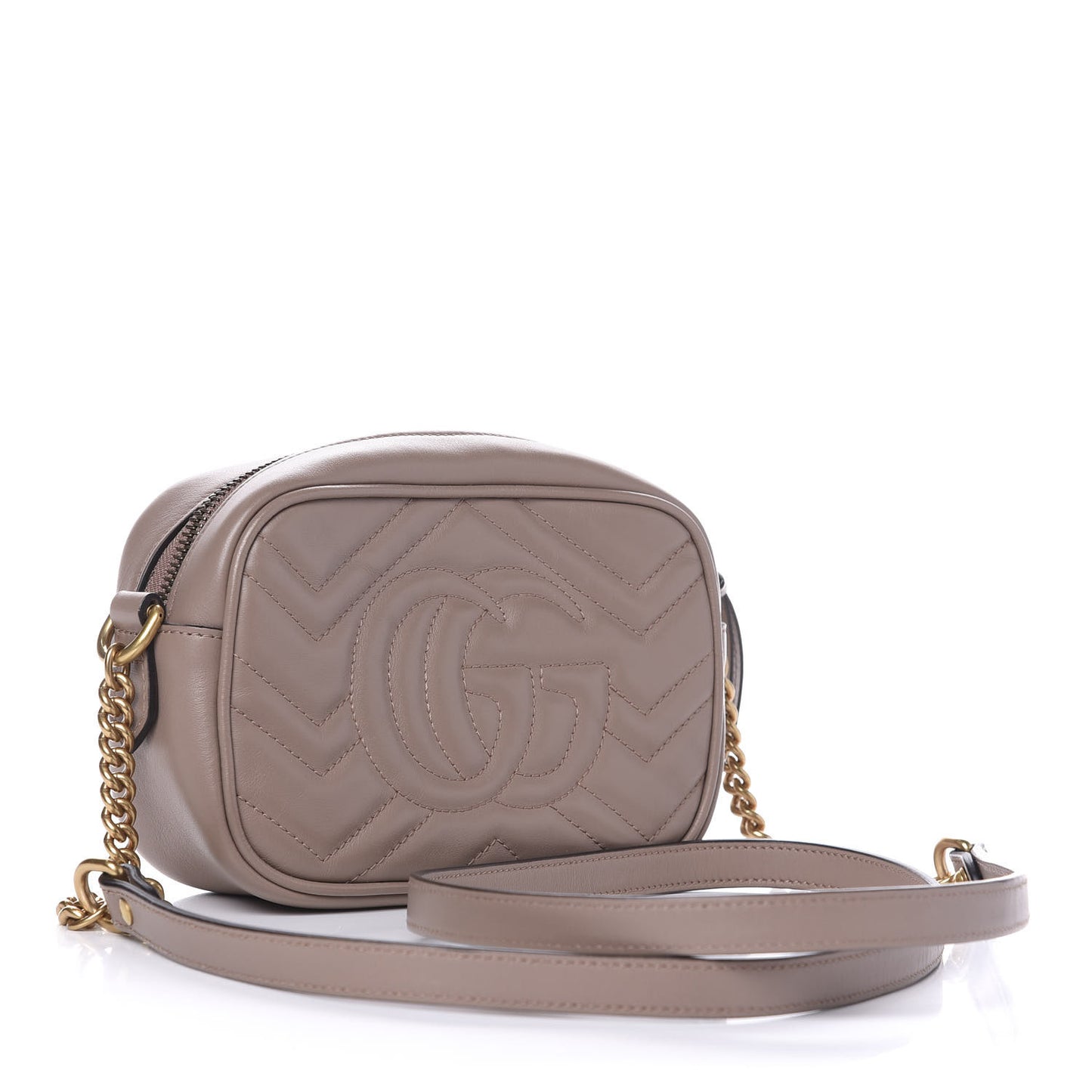 Calfskin Matelasse Mini GG Marmont Chain Shoulder Bag Porcelain Rose