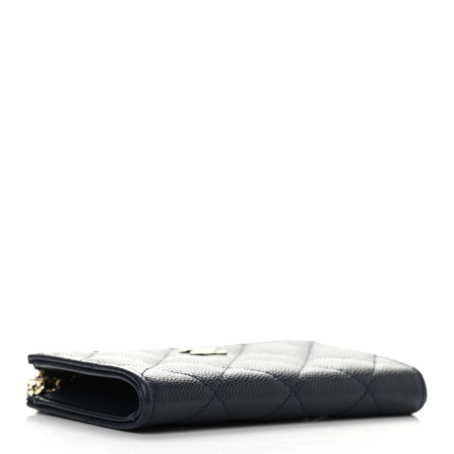 Caviar Quilted Zipped Key Holder Case Navy