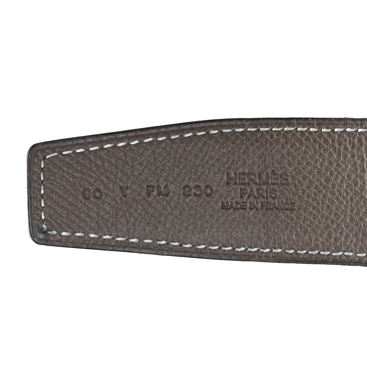 Swift Epsom 24mm Mini H Belt 90 Black Etoupe