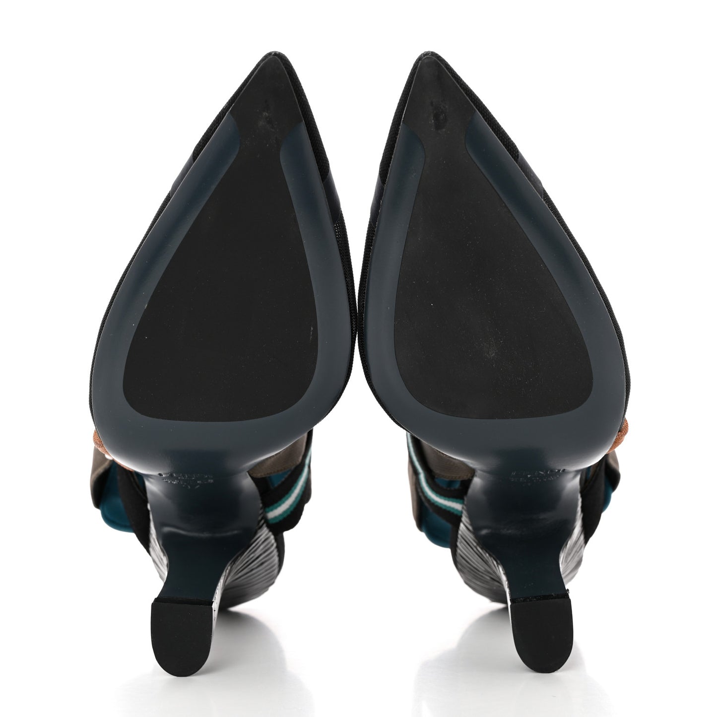 Technical Mesh Colibri High Heel Slingback Pumps 37 Black Verde Military