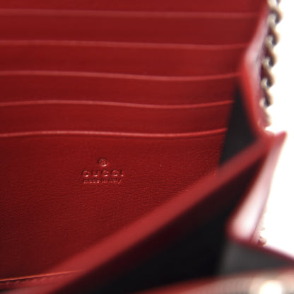 Gucci Tweed GG Monogram Mini Dionysus Chain Wallet Black White Romantic Cherry 6 of 11