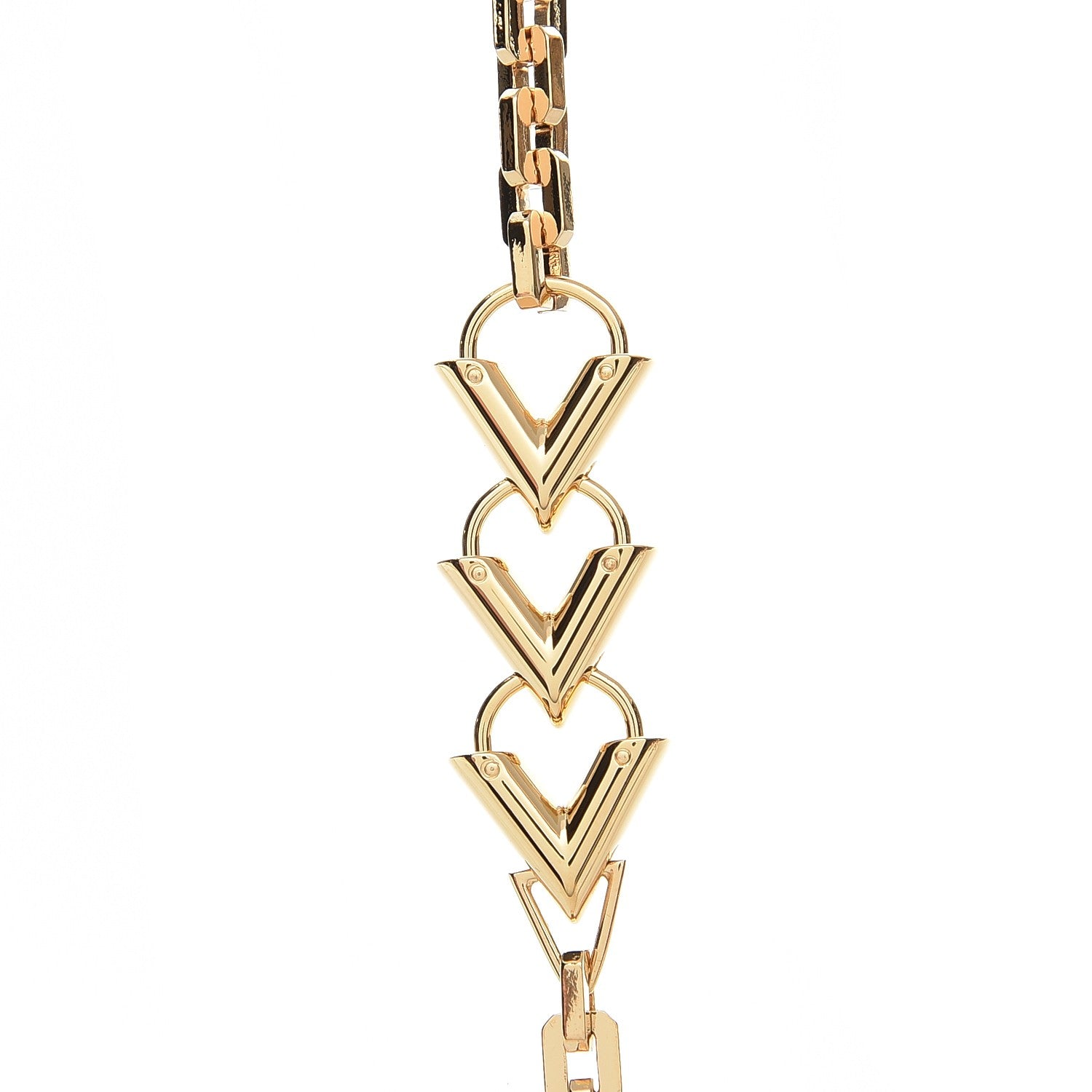 Louis Vuitton Essential V Chain Long Necklace Gold 5 of 5