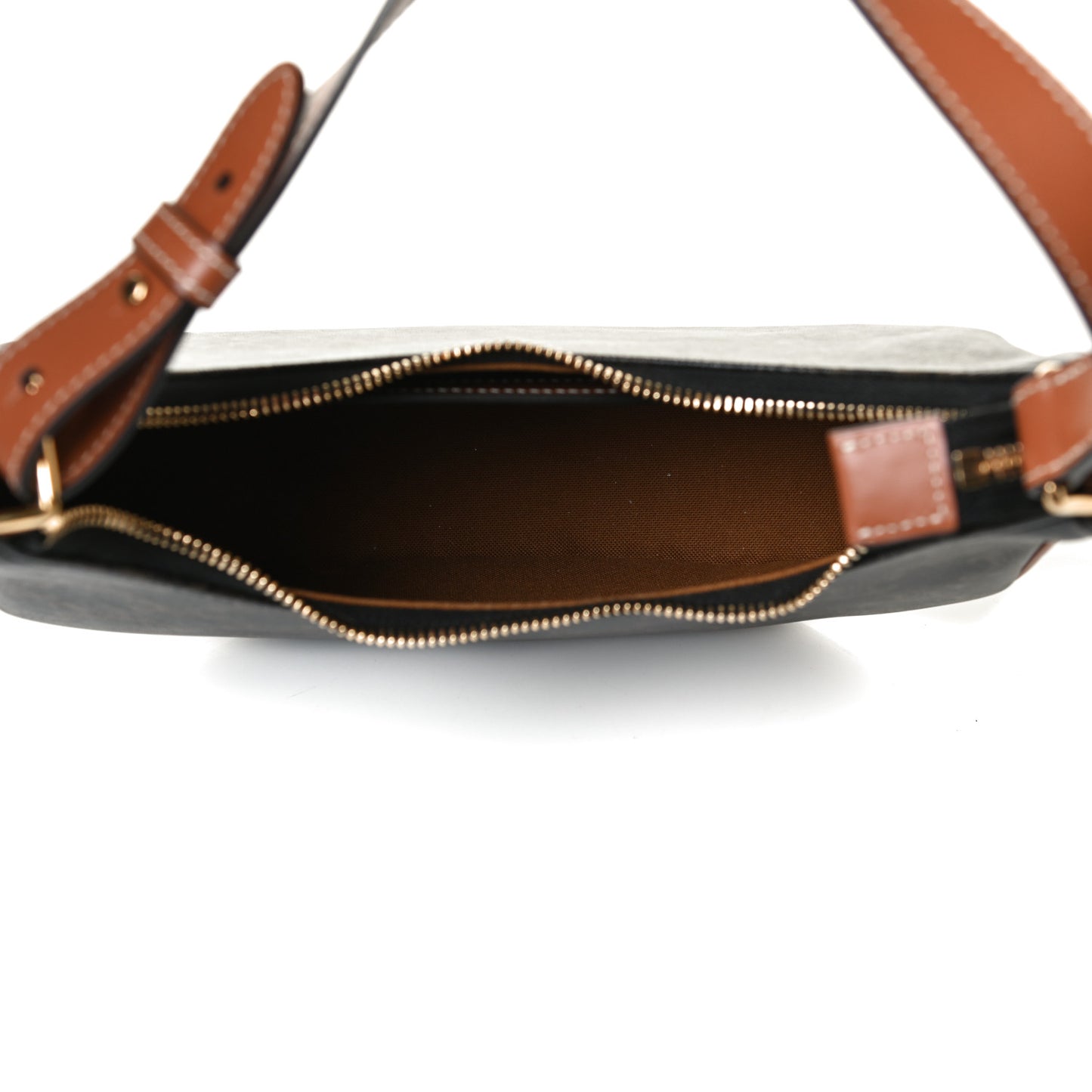 Triomphe Canvas Calfskin Ava Shoulder Bag Tan