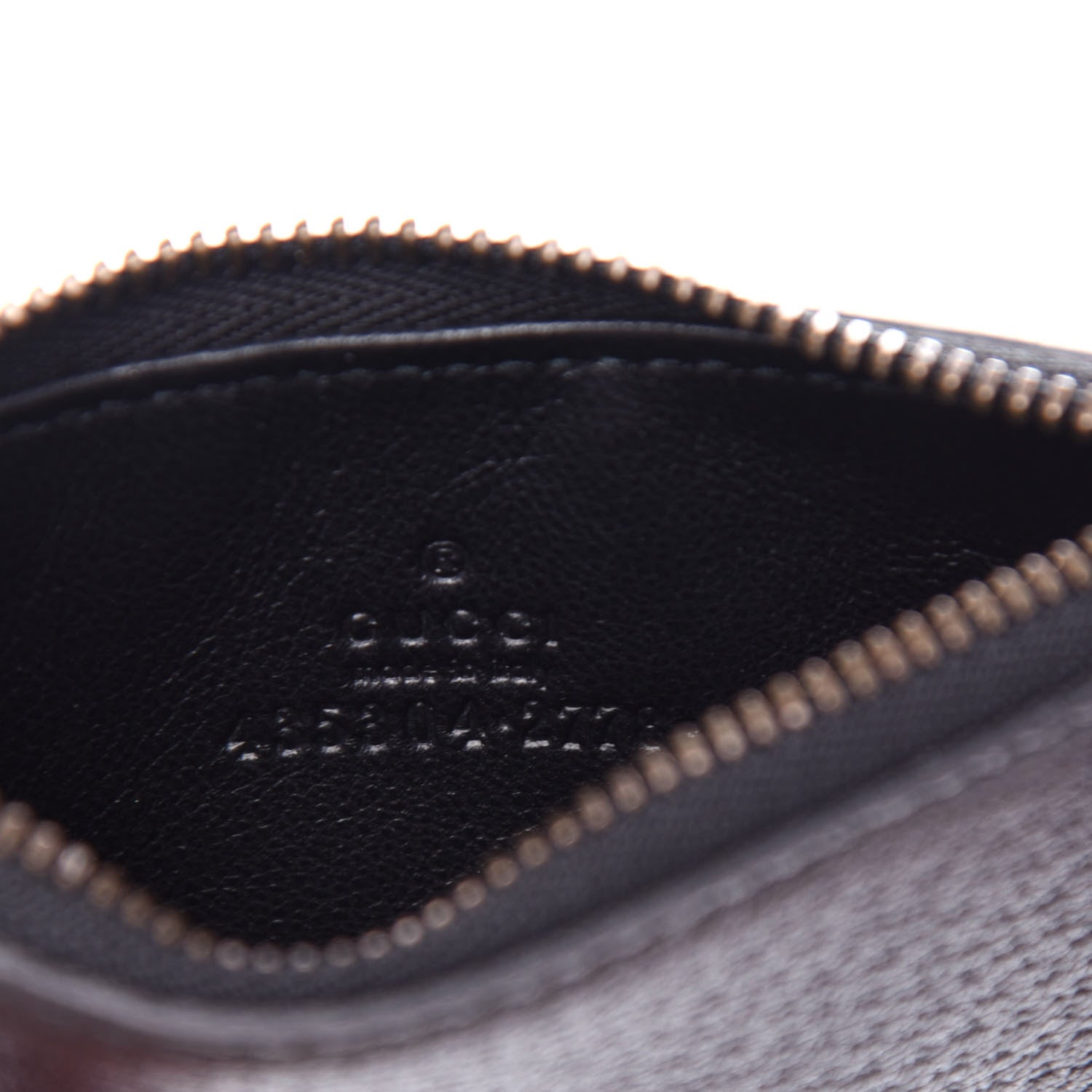 Gucci Calfskin Boar Effect GG Marmont Coin Case Card Holder Black 6 of 7