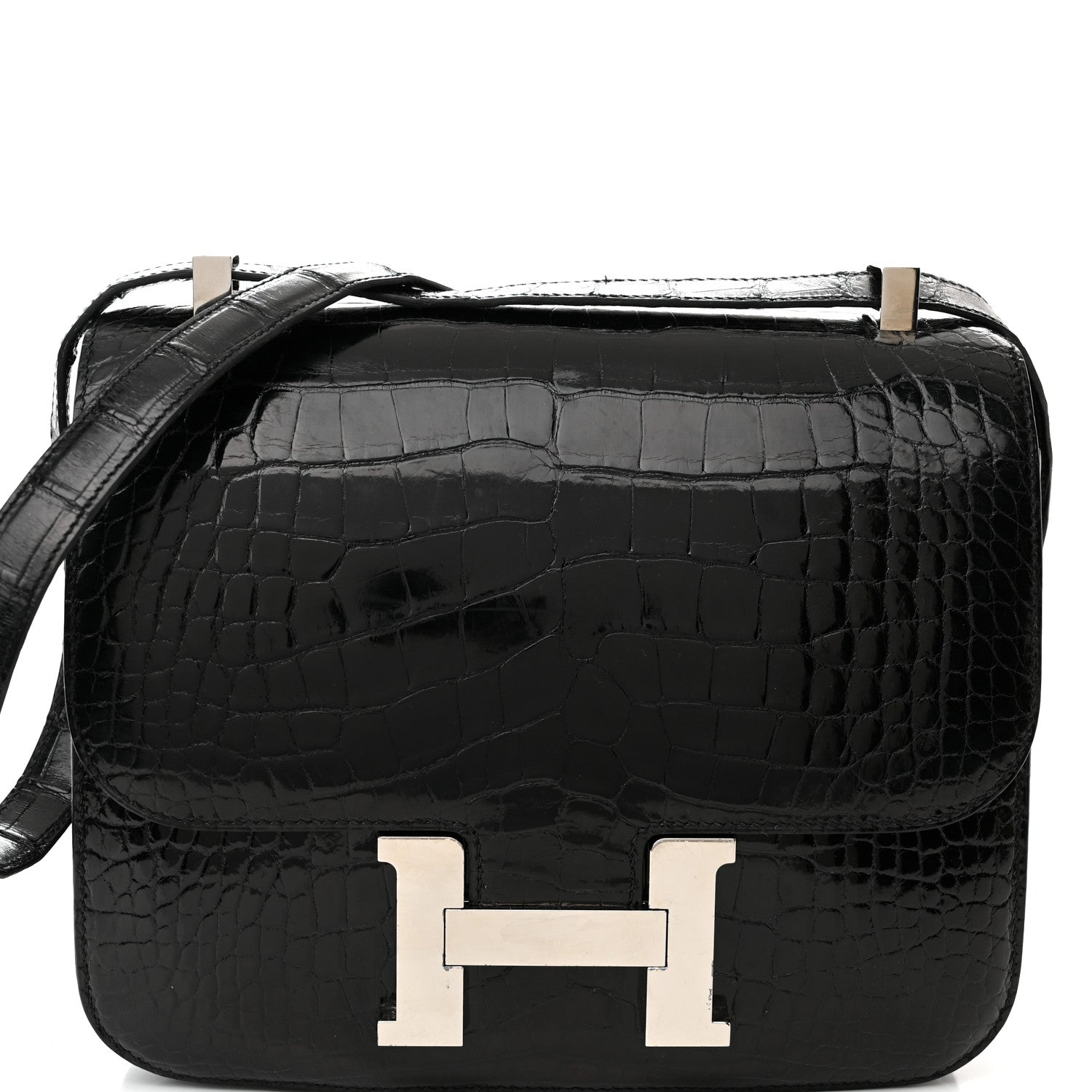 Hermes Shiny Alligator Constance 24 Black 8 of 11