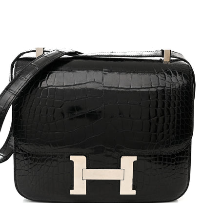 Hermes Shiny Alligator Constance 24 Black 8 of 11