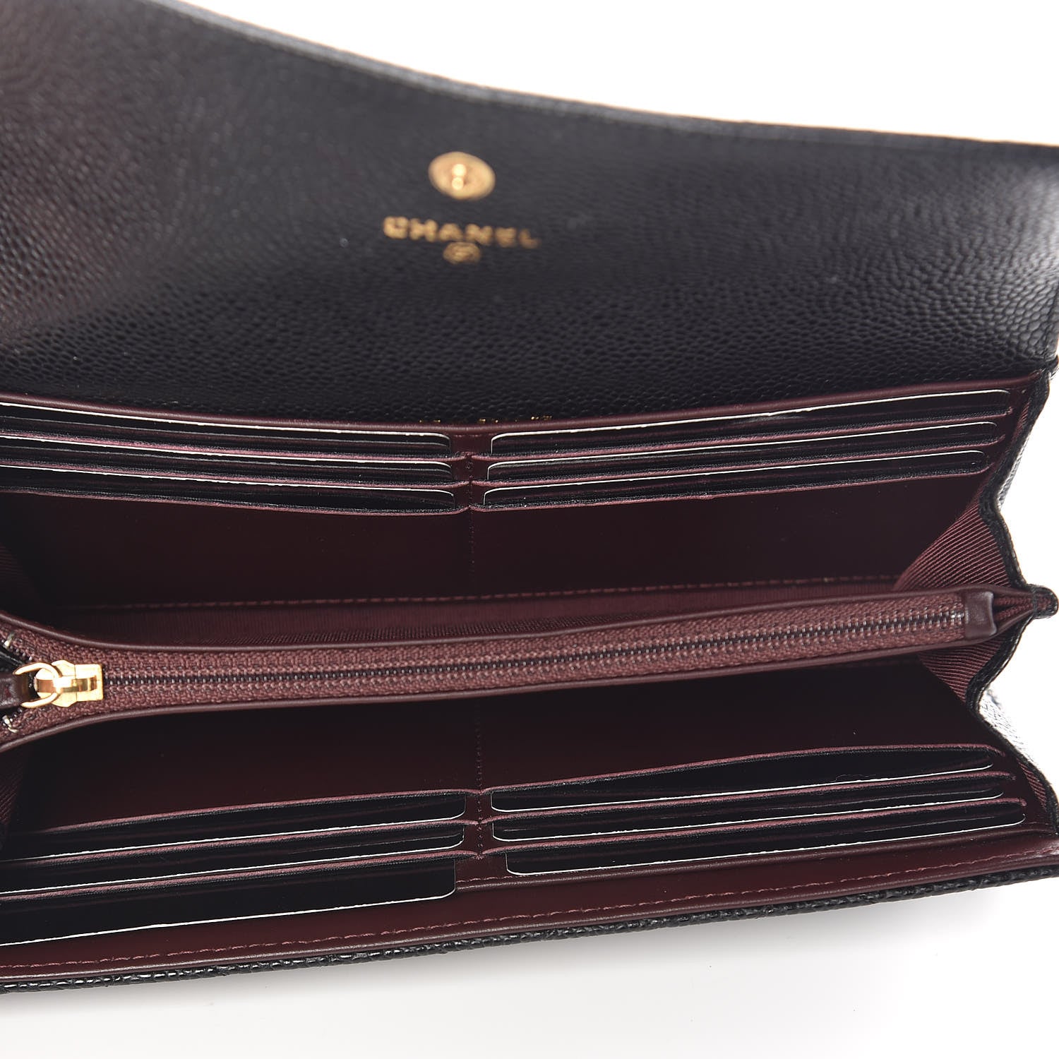 Chanel Caviar Quilted Large Gusset Flap Wallet Black 9 of 12