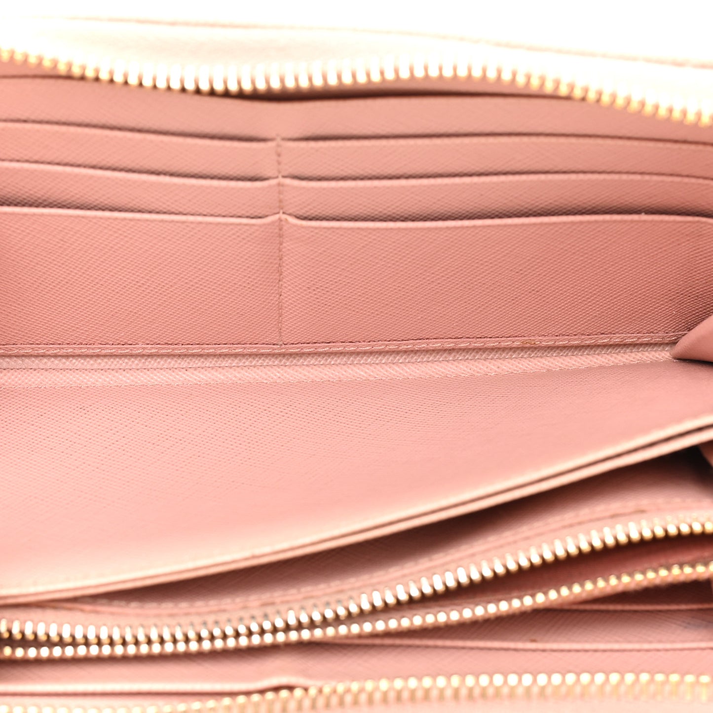 Saffiano Metal Zip Around Wallet Orchidea