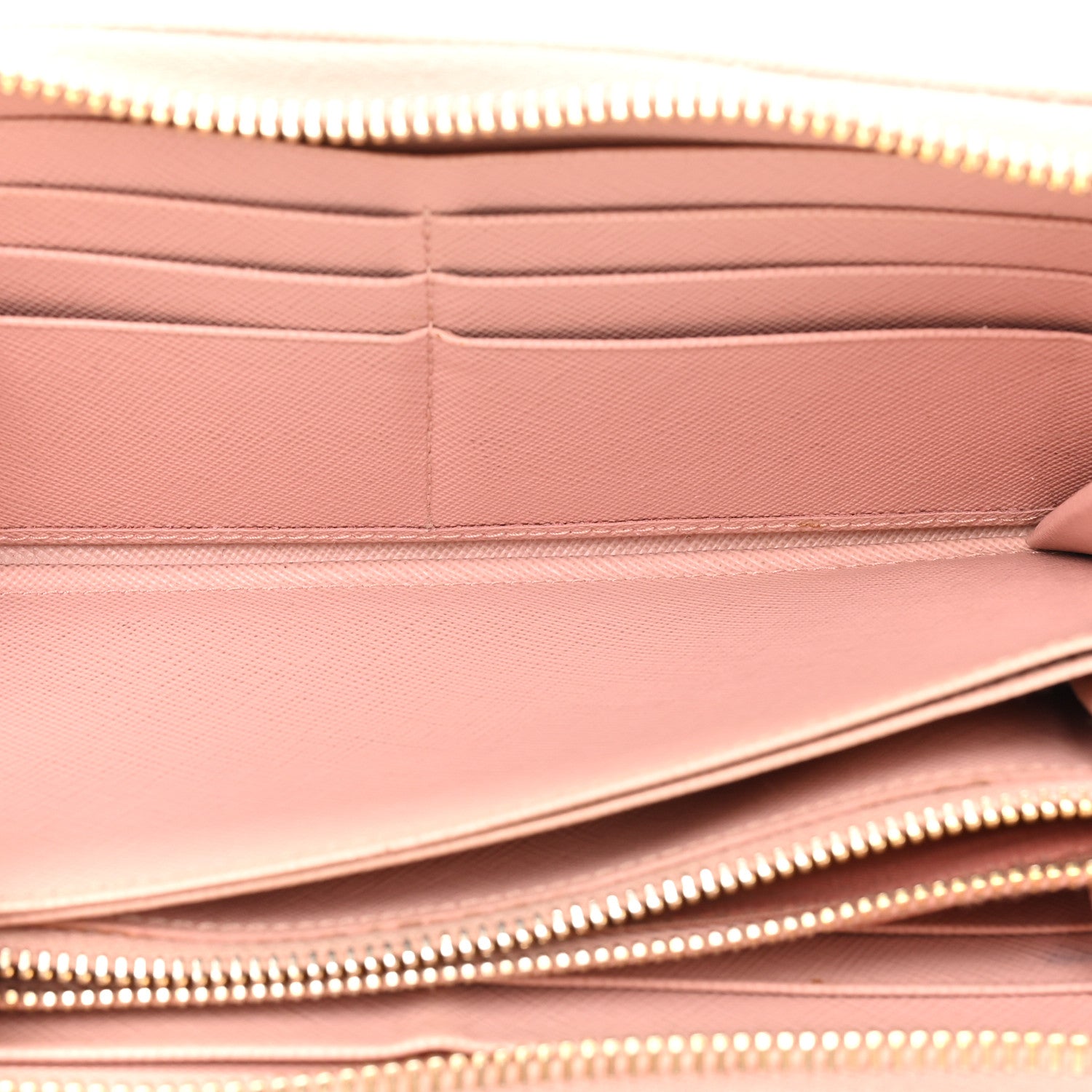 Prada Saffiano Metal Zip Around Wallet Orchidea 5 of 19