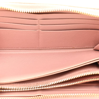 Prada Saffiano Metal Zip Around Wallet Orchidea 5 of 19