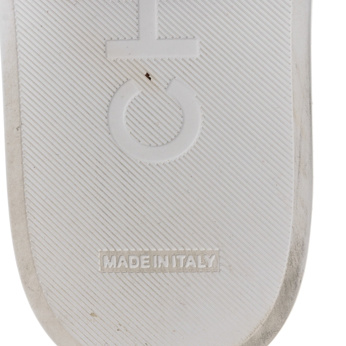Rubber CC Flat Slide Sandals 41 White