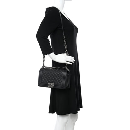 Chanel Calfskin Quilted Medium Boy Flap Black 2 of 13