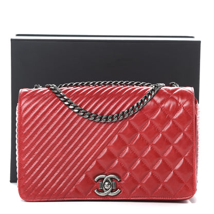 Chanel Glazed Calfskin Medium Coco Boy Flap Red 11 of 11