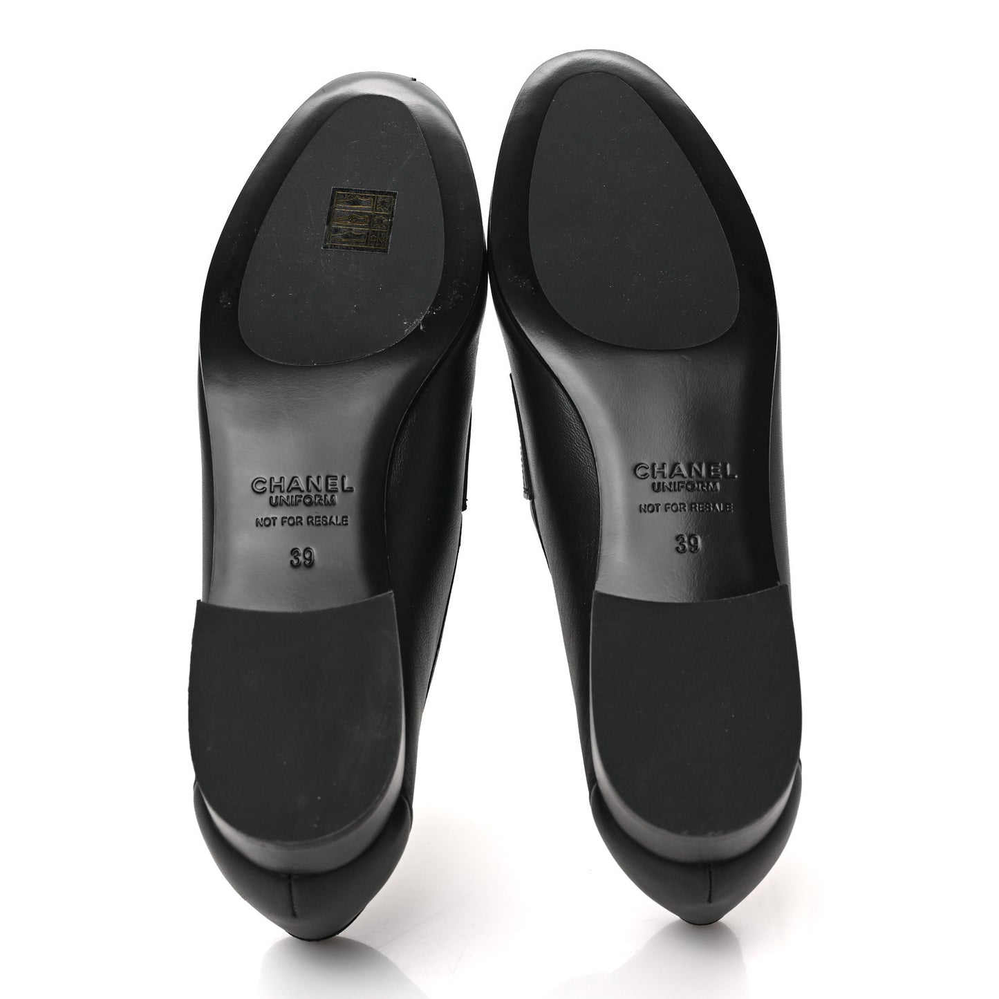 Calfskin Mens Stitched CC Loafers 39 Black