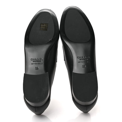 Chanel Calfskin Mens Stitched CC Loafers 39 Black 5 of 8