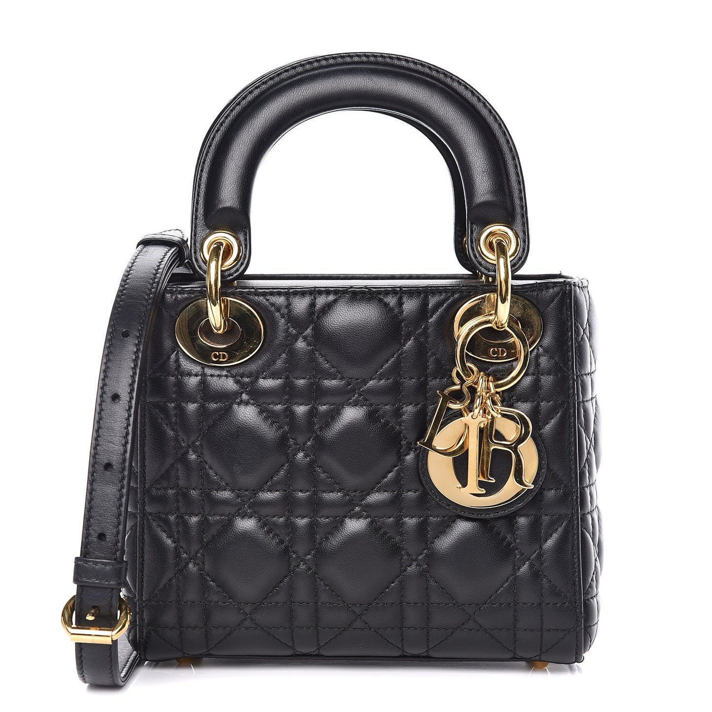 Lambskin Cannage Mini Lady Dior Black