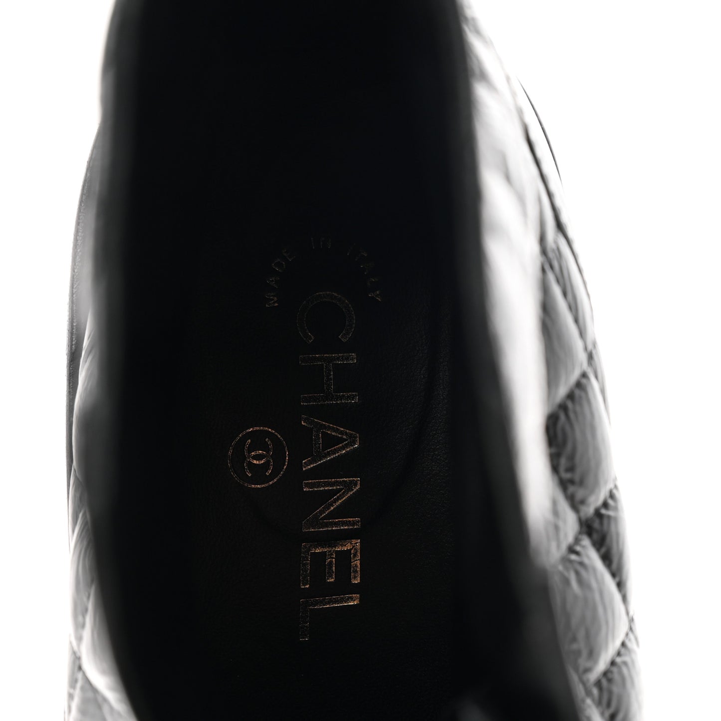 Shiny Lambskin Quilted Lace Up Combat Boots 41 Black