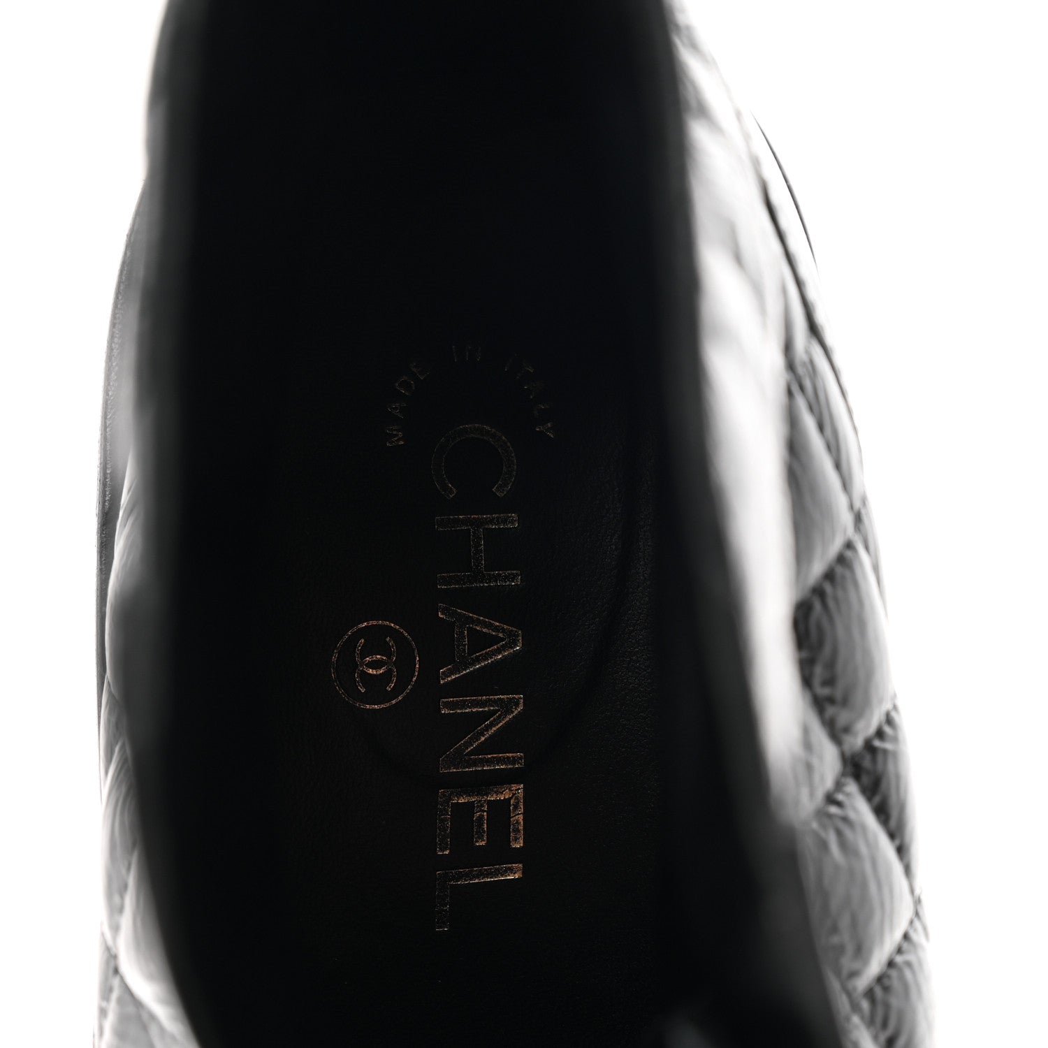 Chanel Shiny Lambskin Quilted Lace Up Combat Boots 41 Black 8 of 9
