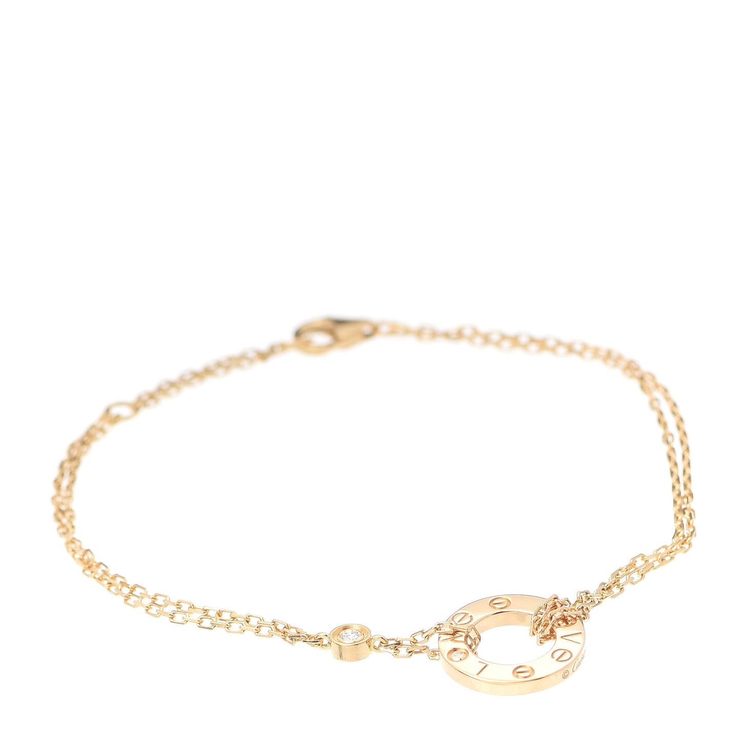 18K Yellow Gold Diamond LOVE Bracelet