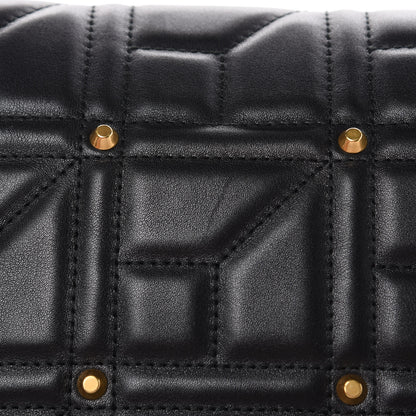 Gucci Calfskin Matelasse Studded Medium GG Marmont Shoulder Bag Black 10 of 10