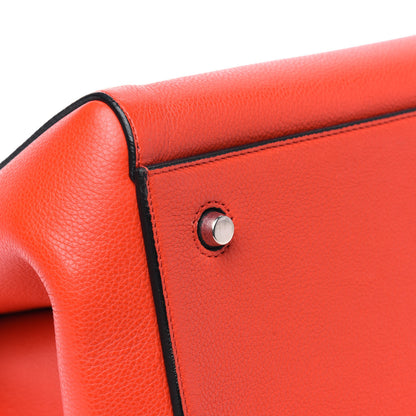 Celine Grained Calfskin Medium Edge Shoulder Bag Vermillion 9 of 16