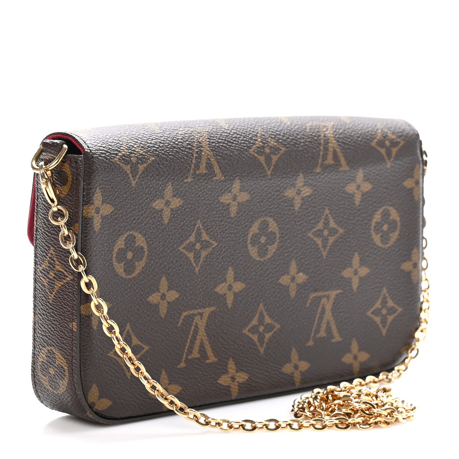 Louis Vuitton Monogram Pochette Felicie Chain Wallet Fuchsia 4 of 12