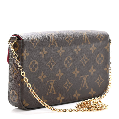 Louis Vuitton Monogram Pochette Felicie Chain Wallet Fuchsia 4 of 12