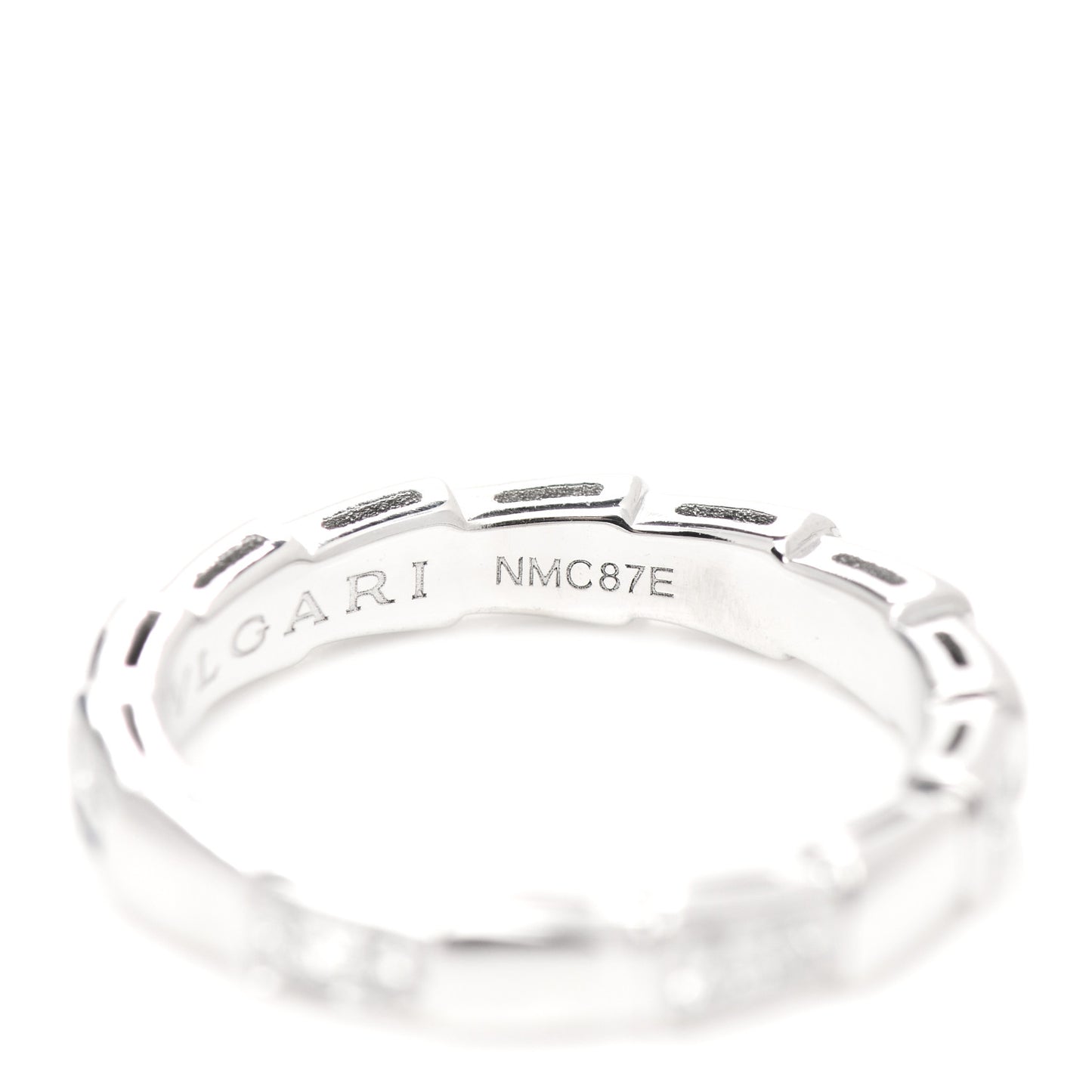 18K White Gold Diamond Serpenti Viper Band Ring 55 7.25