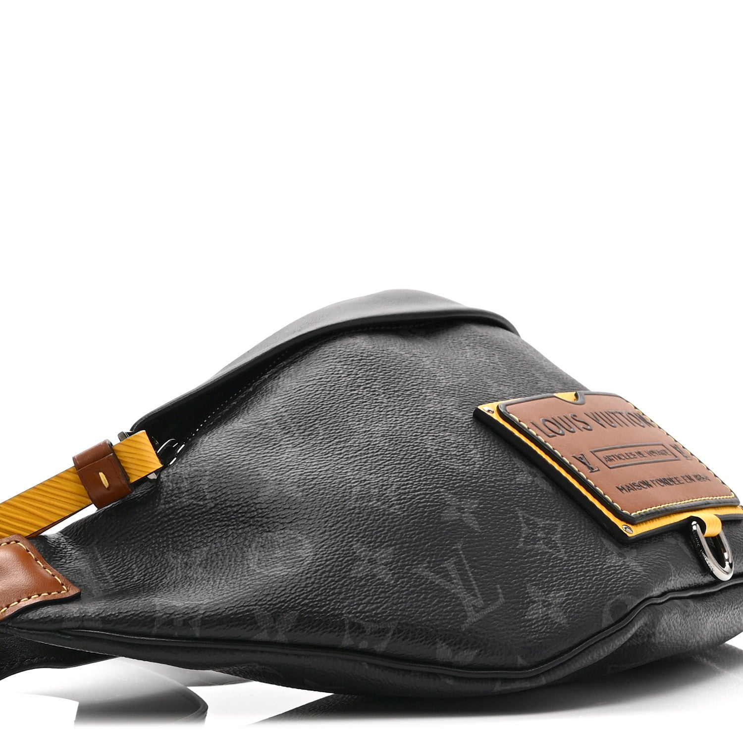Louis Vuitton Monogram Eclipse Epi Gaston Label Discovery Bumbag Black Savan Yellow 8 of 9