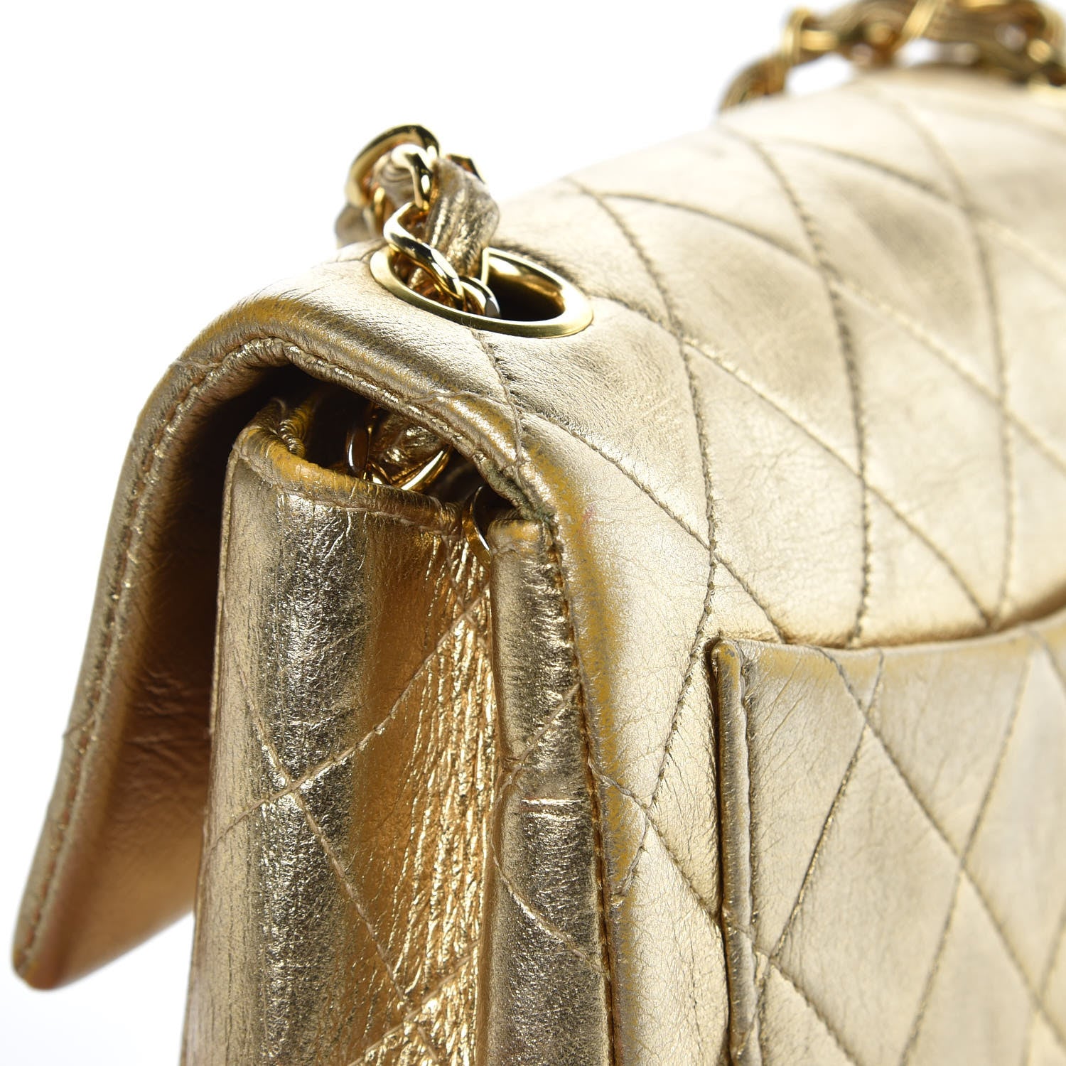 Chanel Metallic Lambskin Quilted Mini Square Flap Gold 14 of 14