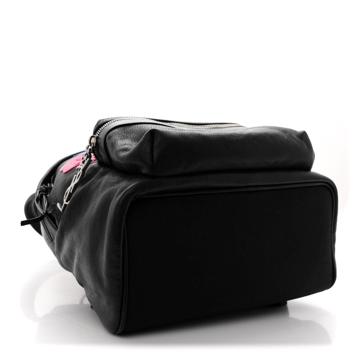 Saint Laurent Sheepskin Love Appliqué Mini City Backpack Black 3 of 10