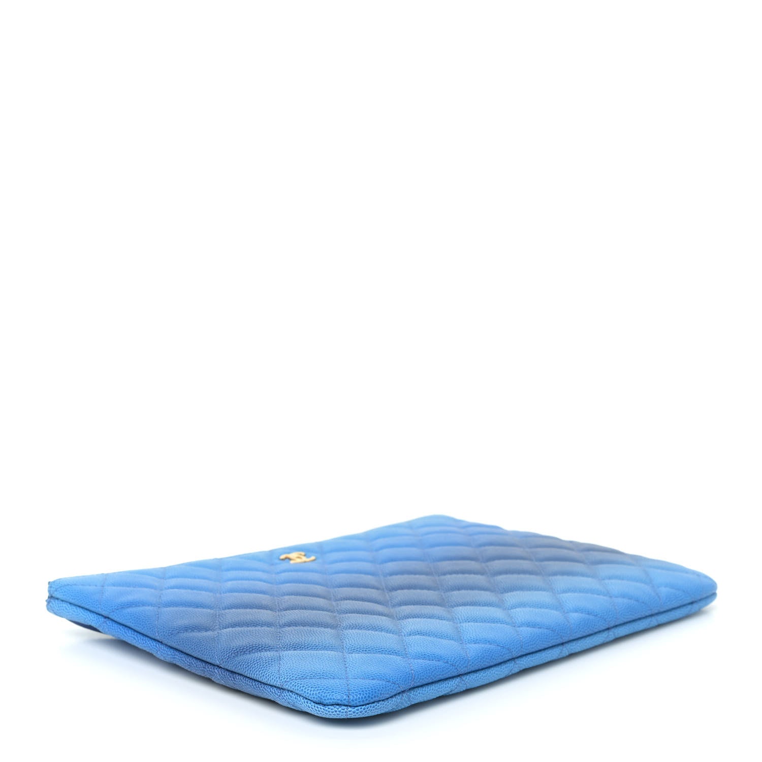 Chanel Caviar Ombre Medium Cosmetic Case Blue 3 of 10