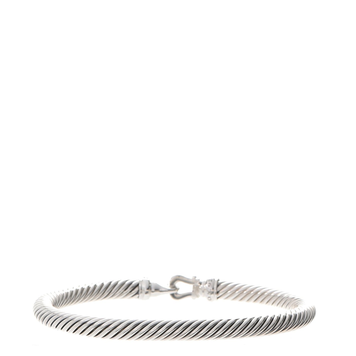 Sterling Silver Diamond 5mm Cable Buckle Bracelet