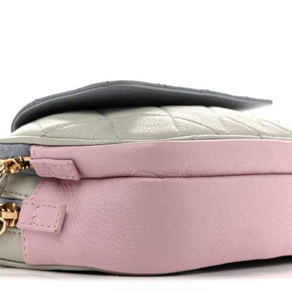 Chanel Goatskin Quilted Waist Bag Green Blue Pink 12 of 18