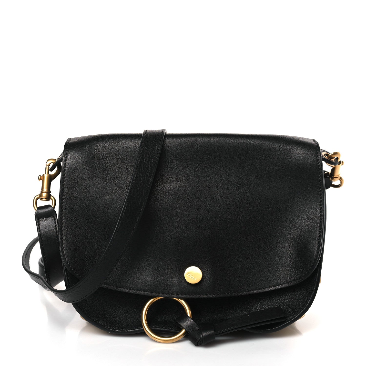 Chloe Smooth Calfskin Medium Kurtis Shoulder Bag Black 1 of 9